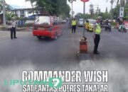 Berikan Pelayanan Prima, Personel Lalu Lintas Polres Takalar Lakukan Commander Wish Pagi