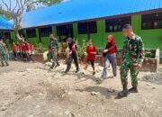 Satgas Yonif 122/TS Berikan Pelatihan Upacara Bendera Dan Baris Berbaris di SD Inpres Papua