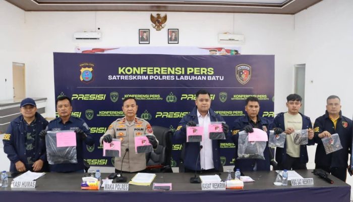 Polres Labuhan Batu Berhasil Amankan Empat Pelaku Bom Molotov Barbershop di Rantau Prapat