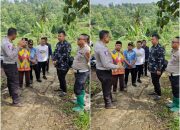 Dukung Ketahanan Pangan Nasional Satlantas Polres Kuningan Monitoring Lahan Jagung di Desa Cibulan