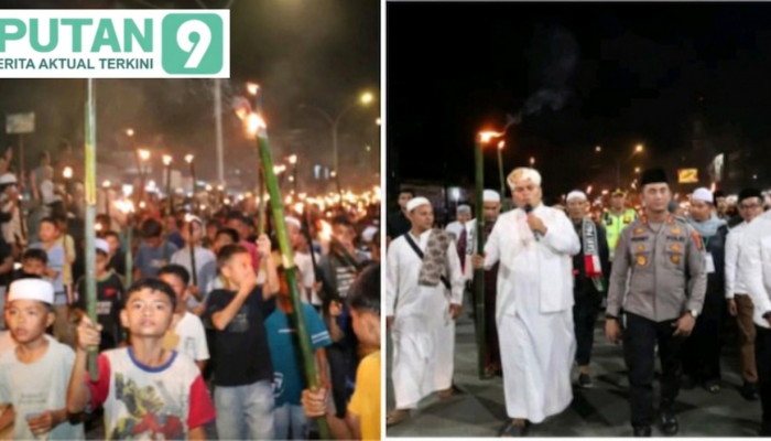 Penyambutan Tahun Baru 1 Muharram 1448 H Meriahkan dengan Pawai Obor Di Panyabungan
