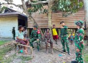 Satgas Yonif 123/RJW Perkuat Kemanunggalan TNI- Rakyat Lewat Anjangsana di Kampung Senggo