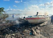 Speedboat KM Paus Ramabosa Terbakar Dibenteng, Polres Selayar Selidiki Penyebab Kebakaran
