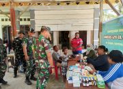 Sentuhan Kemanusiaan TMMD ke-129 Satgas Kodim 1807 Serong Selatan Gelar Pengobatan Gratis Untuk Warga kampung Sesor