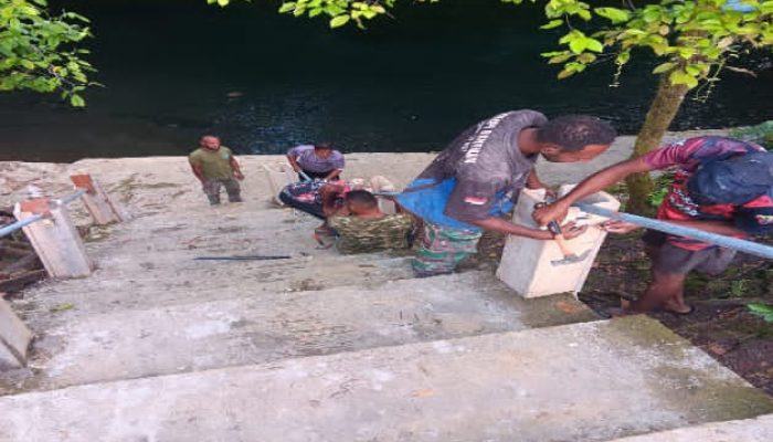 TMMD ke-29 Kodim 1807 Sorong Selatan Wujudkan Lingkungan Bersih dan Sehat Pembersihan Kampung Sesor Capai 50%