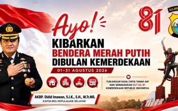 Kapolres Selayar Ajak Masyarakat Kibarkan Merah Putih Selama Bulan Kemerdekaan