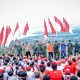Sang Merah Putih Terbesar di Indonesia Berkibar di Puncak Gunung Cycloop Koops TNI Habema Gegap Gempita Damai Persatuan dari Tanah Cenderawasih