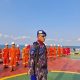 Satpolairud Polres Lamongan Bersama Crew Pertama EP Gelar Upacara HUT RI ke 81 Kemerdekaan RI di Atas Kapal