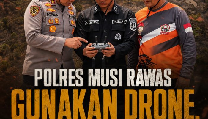 Patroli Drone Kapolres Musi Rawas Pastikan Api Padam