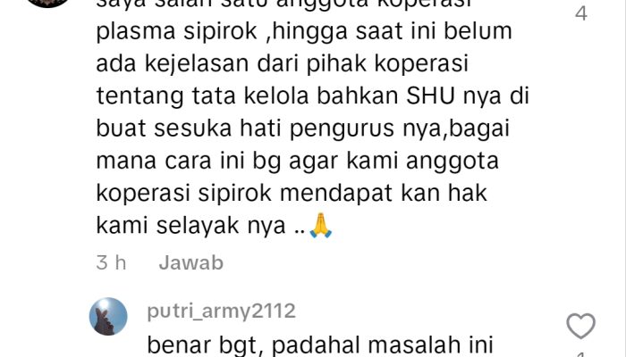 Ketua Koperasi Plasma Sipirok Nauli SR di Duga Telah Menyalahgunakan Wewenangnya