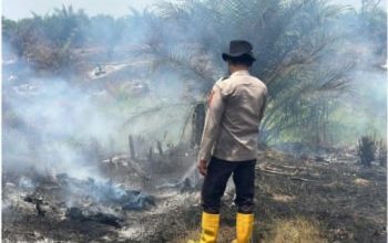 Titik Panas Muncul di Semeteh, Personel Polsek Muara Lakitan Polres Musi Rawas Sigap Cek Lokasi Karhutla