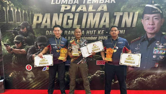 Kombes Pol.Rantau Isnur Eka Raih Juara ll Overall Handgun Divisi Standar di Panglima TNI Cup 2026