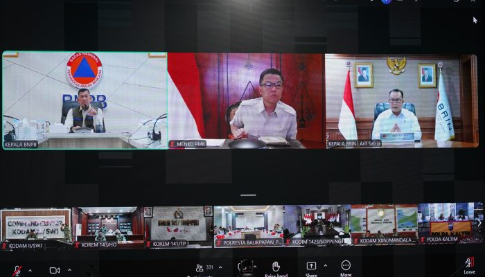 Kasdam ll/Sriwijaya Ikuti Rakor Pembaruan Cuaca dan Penguatan Patroli Darat Penanganan Karhutla Bersama BNPB