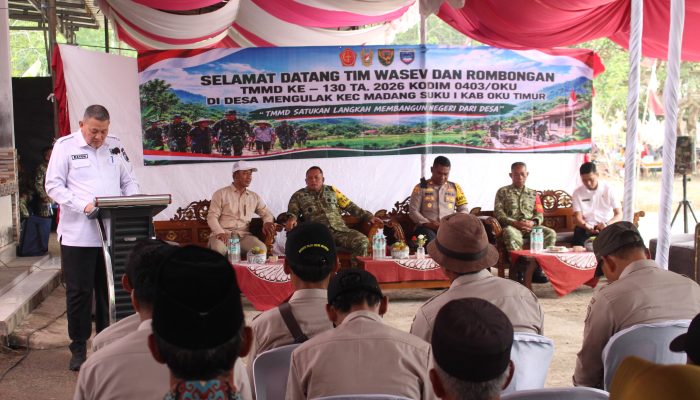 TIM Wasev TMMD ke -130 Tinjau Pembangunan Kodim 0403/OKU di Desa Mengulak OKU Timur