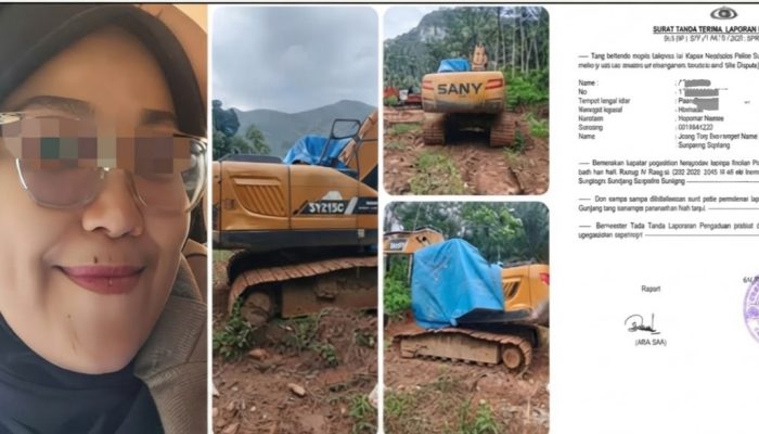 Excavator SANY PC 200 di Curi Komplit hingga Rangka, Pemilik Lapor Polres Sijunjung,Alat Berat Sebelumnya Dipakai Gratis Untuk Yayasan Sekolah Islam